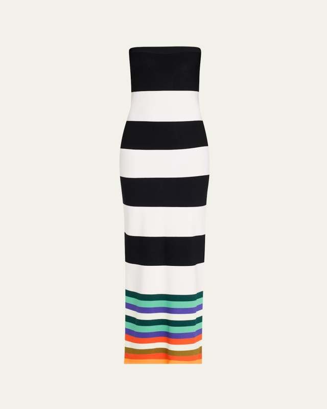 Striped Bodycon Maxi Dress